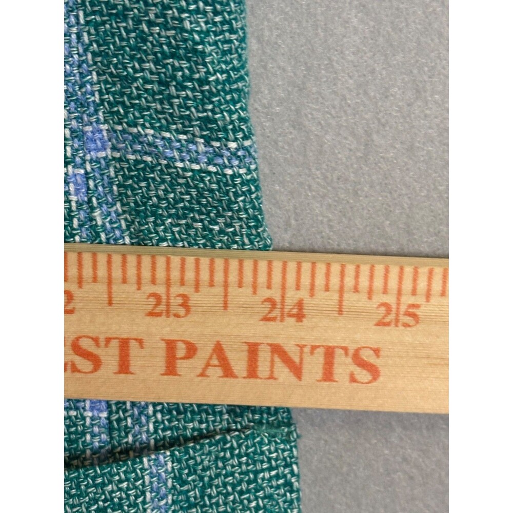 Tailorbyrd Blazer Mens 48L Teal Linen Rayon Windowpane Double Vent Sportscoat - Picture 11 of 14